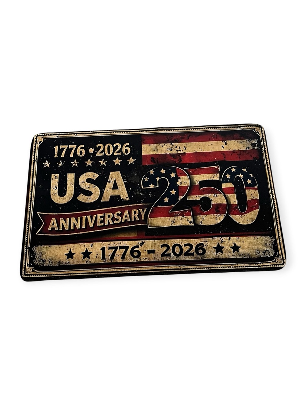 NWT! USA 250 Anniversary Decorative Welcome Mat- Vintage Red, White & Blue